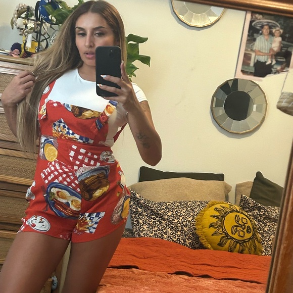 Kimchi & Blue Breakfast Overalls/ Romper - Picture 1 of 9